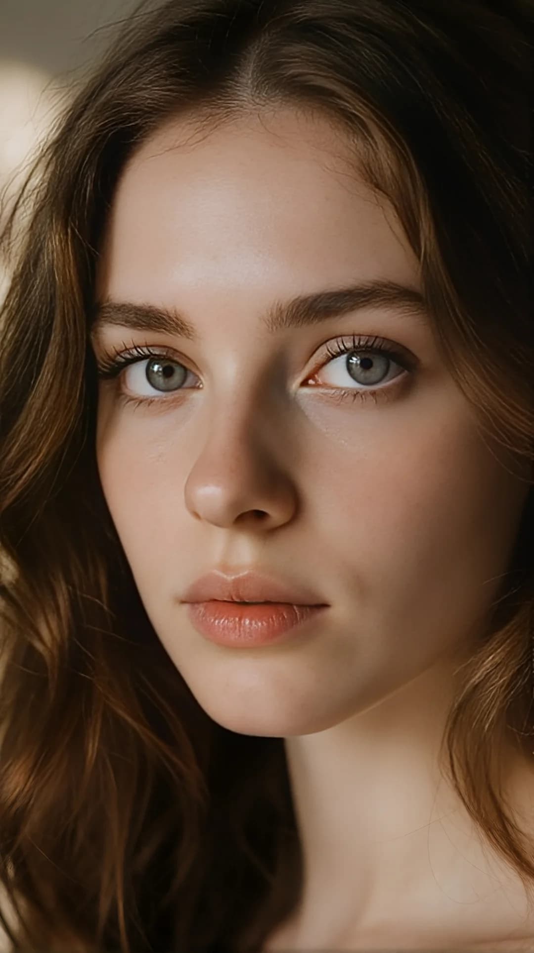 AI-generated close-up portrait showing facial and skin detail.