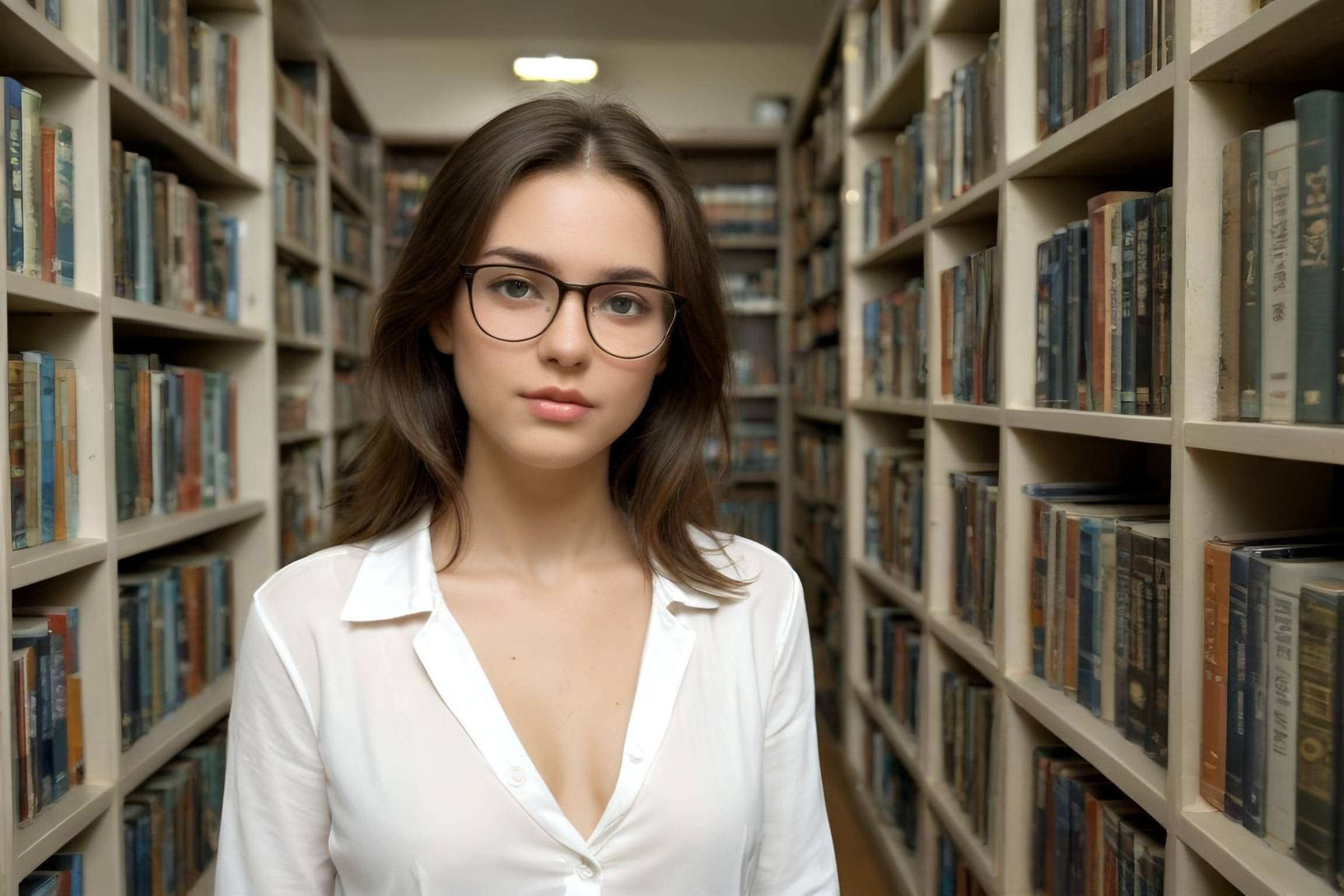 In der stillen, schattigen Bibliothek richtet Frau Claire ihre Brille und ihre Lippen kräuseln sich zu einem wissenden Lächeln, während sie Sie näher winkt...